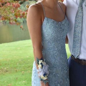 Light blue Sherri Hill homecoming dress